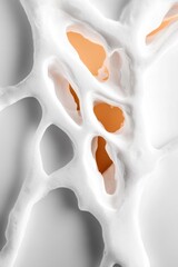 Wall Mural - Abstract white and orange organic shapes. Textured background.