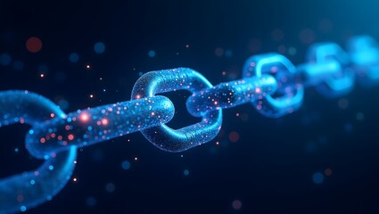 chain made of digital data, security theme, Financial network showing graphic image, high definition, connected finance, business, abstract, Ecosystems Using Blockchain