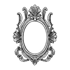 Wall Mural - Oval Baroque Vintage Wedding Frame oval vintage frame vector