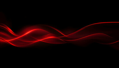 Wall Mural - Black background with red waves, a simple vector graphic, an elegant design with simple lines, high resolution, high quality, high detail, high definition, high contrast, high brightness, high saturat