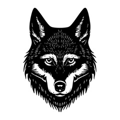 Canvas Print - Wolf illustration drawing animal vector