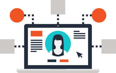 user experience flat web icon concept