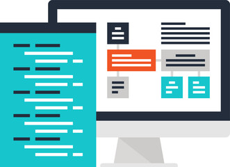 API interface flat web icon concept