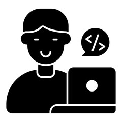 An icon design of programmer isolated on white background