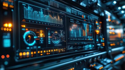 high-tech power grid interface displaying data analysis, energy consumption trends, smart grid techn