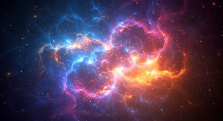 Wall Mural - colorful cosmic cloud with bright stars in deep space