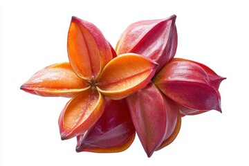 Wall Mural - Vibrant Carambola - Fresh Star Fruit Isolated on Clean White Background for Healthy Living and Tropical Delights