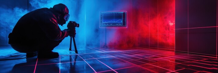 Poster - High tech thermal imaging analysis of a gas leak using detailed color coded heat signatures. Generative AI