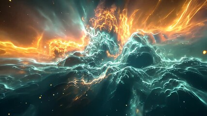 Wall Mural - vibrant cosmic explosion in deep space with fiery elements