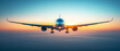 © gd-house - Commercial Airplane Landing at Sunset – Ideal for Airline Promotions, Travel Blogs, and Aviation Websites, airline advertisements, travel websites, aviation blogs, flight booking platforms, and promot