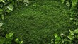 © Y_Malashkevych - Bright green moss texture covers the ground surrounded by various shades of lush foliage. This natural backdrop offers ample copy space for design and creative uses in projects