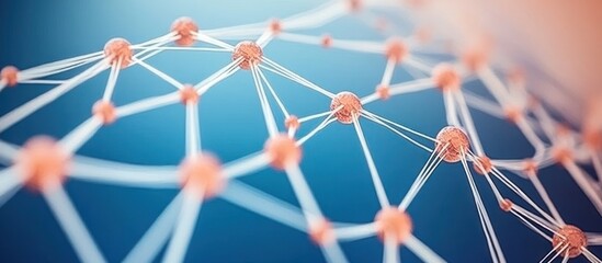 Wall Mural - network connection nodes, abstract background, global communication