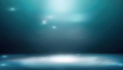 Poster - dramatic blue spotlight on empty stage with soft gradient background, perfect for presentation performance and design

