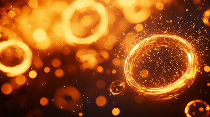 Wall Mural - Fire frames set isolated on transparent background. Vector realistic illustration of circle and rhombus shape orange borders burning with flame, sparkling magic power effect, space portal hole