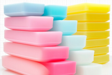 Wall Mural - colorful soap bars on white