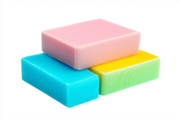 Wall Mural - colorful soap bars on white