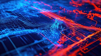 Poster - Detailed thermal imaging analysis showcasing heat signatures of a gas leak from a high tech monitoring system. Generative AI
