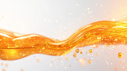 Wall Mural - liquid gold: a mesmerizing, abstract representation of flowing golden liquid, glistening with bubble
