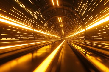 Abstract tunnel with glowing lights