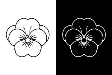 Wall Mural - Pansy  flower icon vector on White Background ,Vector Art Illustration on white background.