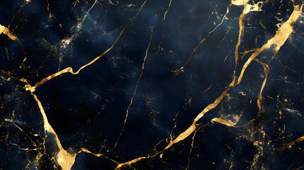 Poster - Elegant Marble Texture with Golden Veins Abstract Background  Luxurious Fractal Pattern  Premium Digital Wallpaper or Design Element