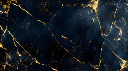 Poster - Exquisite dark marble texture with intricate golden veins and patterns creating a sophisticated and luxurious aesthetic for high end glamorous and modern design applications