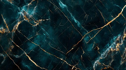 Aufkleber - Exquisite teal and gold marble texture background with intricate veins and fractal patterns  This material is perfect for branding packaging website design