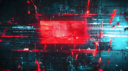 Leinwandbilder - Futuristic neon glitch abstract digital art with dynamic lighting vivid colors and intricate patterns creating a visually captivating and technological atmosphere