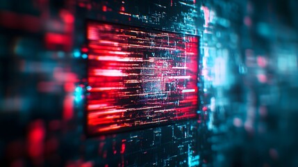 Leinwandbilder - Futuristic neon lights and digital fractal patterns abstract glowing lines and luminous technology backdrop cyberpunk inspired digital art