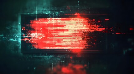 Poster - Glitched and Distorted Digital Abstract Background with Vibrant Neon Lights Sparks and Chaotic Data Interference  Futuristic Experimental and Captivating Visual Effects
