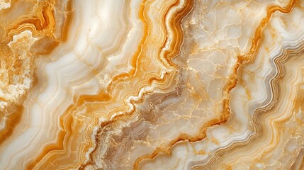 Poster - Gorgeous and captivating close up shot of a natural agate mineral gemstone featuring vibrant golden swirls layers and intricate patterns  The textured