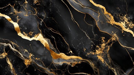 Aufkleber - Luxurious black and gold marble texture with intricate patterns and designs creating a premium elegant and sophisticated aesthetic for high end branding packaging and premium digital backgrounds