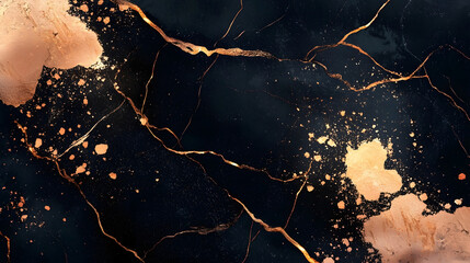 Poster - Luxurious Cracked Marble Golden Splatter Abstract Background Texture for Glamorous Design  Dramatic Moody and Elegant Artwork with Splatter Effect Suitable for Digital Art Graphic Design Branding