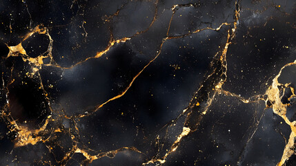 Poster - Luxurious Dark Marble Texture with Golden Veins and Geometric Patterns for Premium Backgrounds Designs and Digital Art  This high end elegant