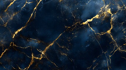 Aufkleber - Luxurious Dark Marble Texture with Golden Veins and Cracks  Elegant Premium Natural Stone Background Ideal for Graphic Design Web Design Interior Design Product Packaging Branding