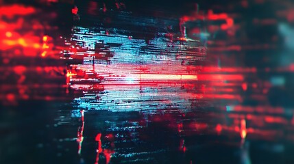 Poster - Mesmerizing abstract digital artwork featuring a visually captivating display of glitched and distorted patterns vibrant neon colors and a dynamic futuristic aesthetic