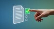 © Emi - Digital checklist completion with a hand selecting a verified option