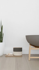 Wall Mural - Modern indoor space featuring minimalist decor with plants and accessories