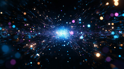 Wall Mural - cosmic tunnel of light: a stunning digital artwork captures a mesmerizing journey through a tunnel o