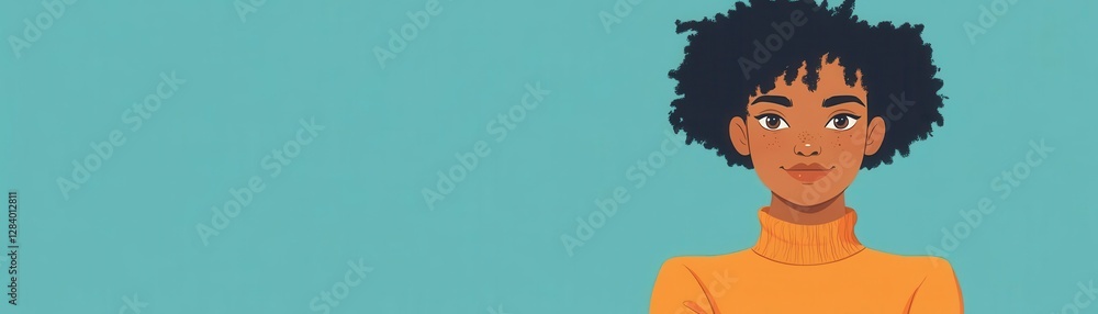 Expressive character portrait flat design front view emotional art ...