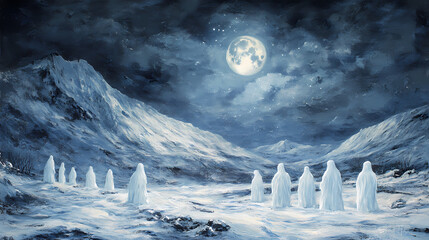 Wall Mural - atmospheric ghostly figures