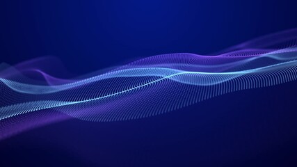 Wall Mural - abstract wave of musical sounds. smooth information transfer. 3d rendering.