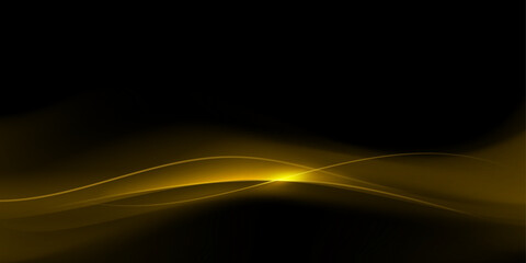 Fototapete - Abstract gold luxury background. Vector illustration element with gold light glow effect, texture, black gradient color. Modern graphic design, decoration for banner template or technology background