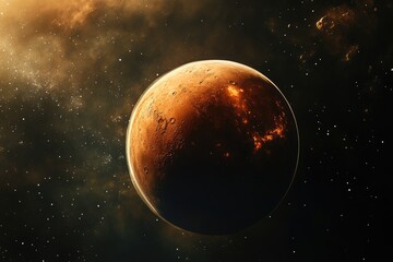 an artistic depiction of the planet mars in outer space