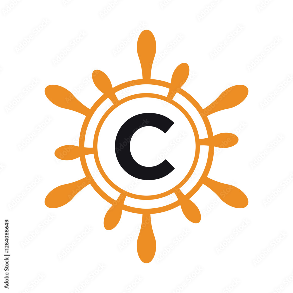 Initial marine Logo combine with letter C vector template Stock Vector ...