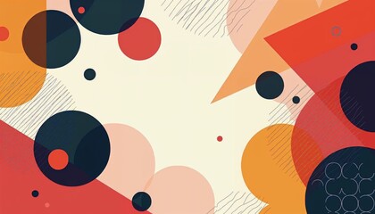 Wall Mural - Abstract Geometric Background Featuring Circles, Triangles, And Lines Ideal For Modern Designs and Use Cases, Perfect For A Variety Of Purposes Including Posters and Websites. A Creative Backdrop Or