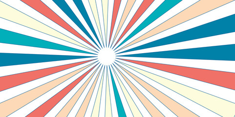 Canvas Print - colorful twirl retro burst background. vintage grunge summer. sun rays background. radial burst beam