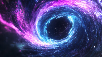 Wall Mural - a swirling cosmic vortex with vibrant purple and blue hues, creating a mesmerizing portal effect aga