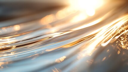 Aufkleber - Close up of shimmering water surface reflecting sunlight creating a serene atmosphere : Generative AI