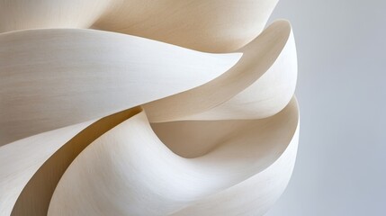 Wall Mural - Abstract sculpture showcasing smooth, flowing curves with soft lighting highlighting texture